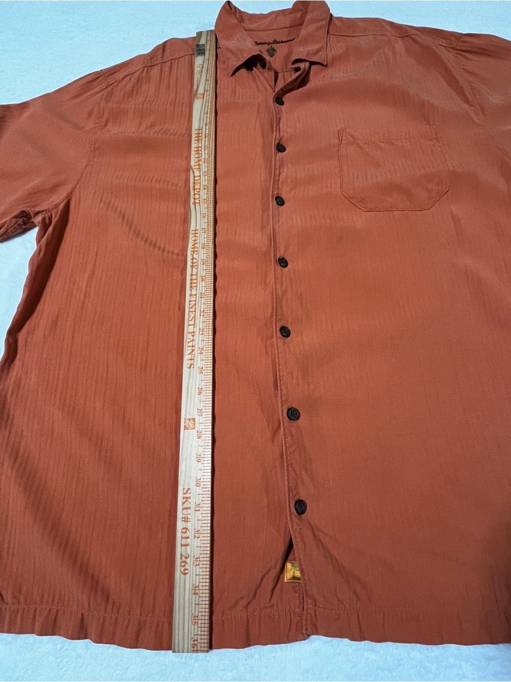 Tommy Bahama 100% Silk Camp Shirt Men 2XT Salmon Orange Short Sleeve Resort Wear - Picture 12 of 13